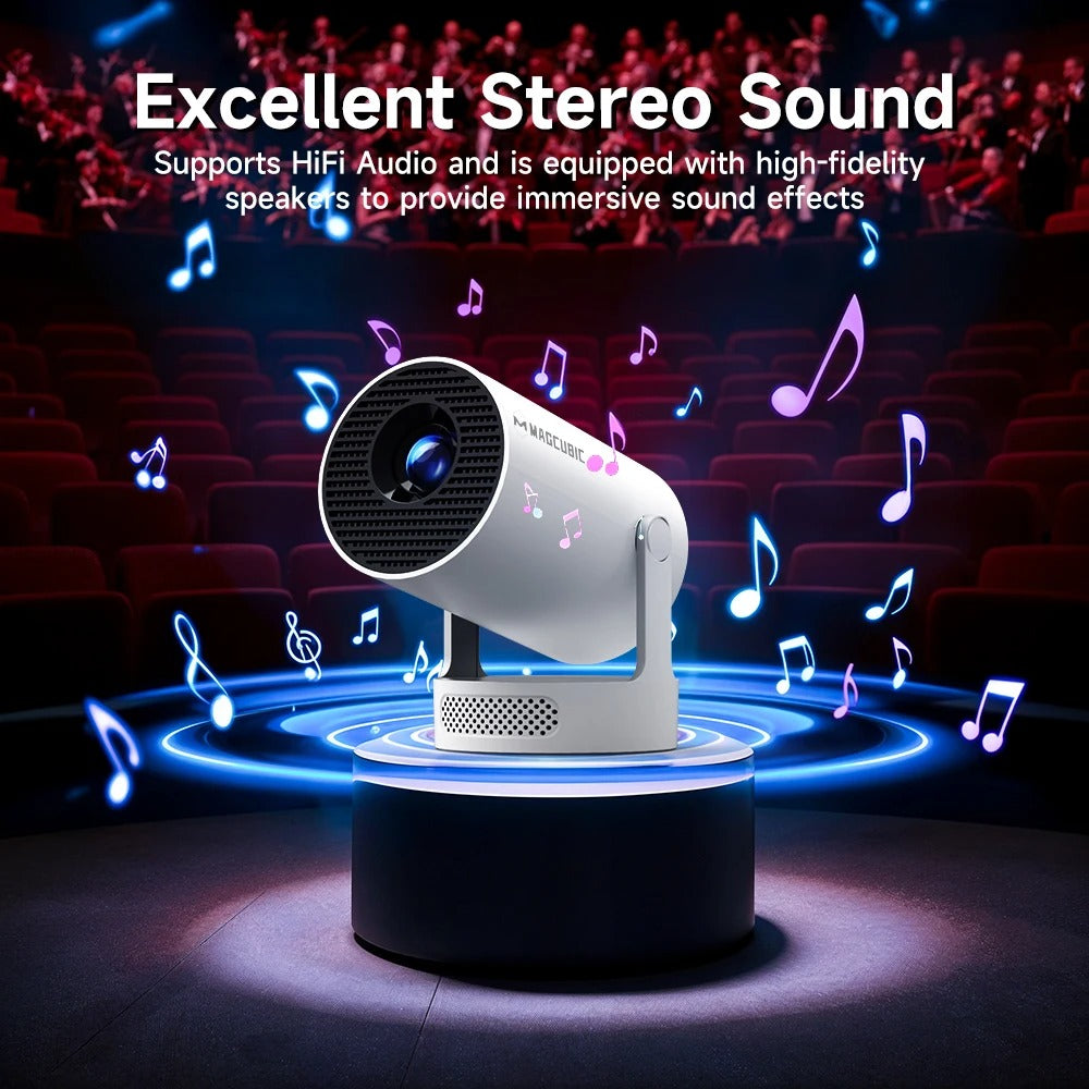 Magcubic Projector Android 11 4K 1280*720P HY300 Pro + Dual Wifi 290ANSI 180°flexible BT5.0 Cinema Outdoor Portable Projector